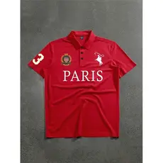 Camisa Polo Paris de Manga Curta Masculina, Casual