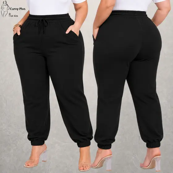 Calça Jogger Plus Size Feminina Calça Joguer Feminina Plus Size Confortavel Soltinha Casual
