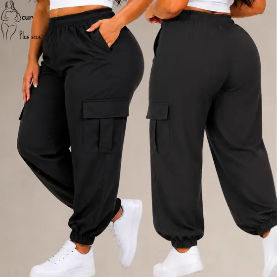 Calça Jogger Cargo Feminina Calça Jogger Basica Plus Size Calça Cargo Feminina Plus Size Calca Alfaitaria Skinny