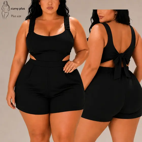 macacão plus size feminino macaquinho plus size macacão plus size feminino curto macaquito plus size feminino Costa Nua