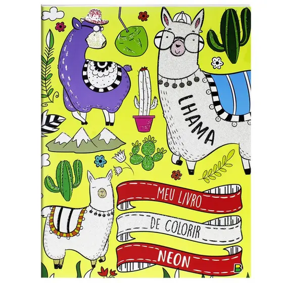 MEU LIVRO DE COLORIR NEON LHAMA