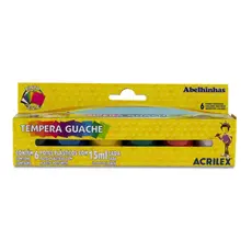 TINTA TEMPERA GUACHE 15ML C/6 CORES - 02006