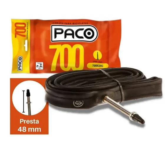 Camara De Ar Bike Speed Paco 700x25 48mm Unitário ou Par