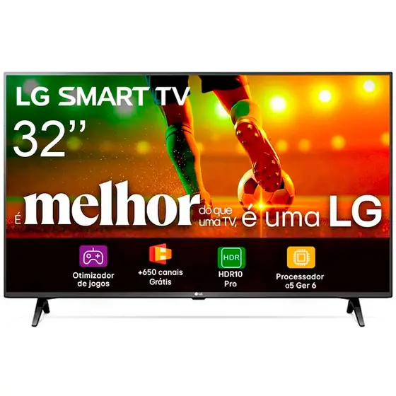 Smart TV LG 32" HD 32LR600BPSA AI Gen6 Alexa Bluetooth Wi-Fi HDR