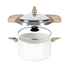 Panela de Pressão 5,4L 2 em 1 Brinox Ceramic Life Pressure Vanilla Indução Revestimento Cerâmico