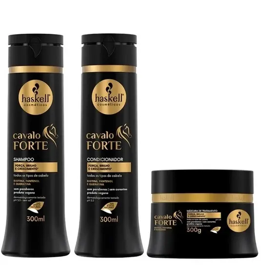Kit Haskell Cavalo Forte 300ml Sh. + Cond. + Máscara 300g