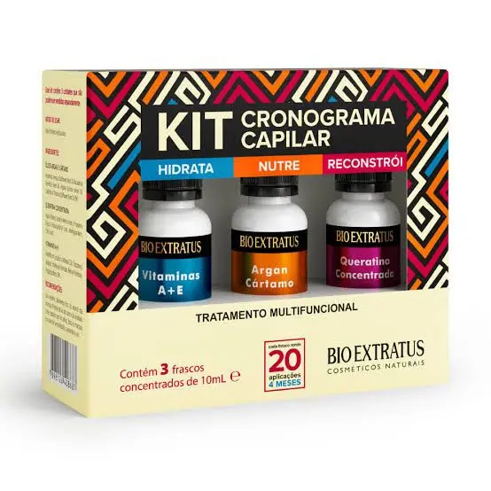 Kit Cronograma Capilar Bio Extratus - Tratamento Multifuncional com 3 Frascos 10ml cada