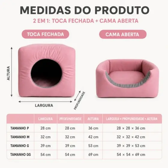 Casinha cama toca Iglu 3 Em 1  Cão E Gato,Tamanhos P, M, G e GG, com almofada removível fundo impermeável