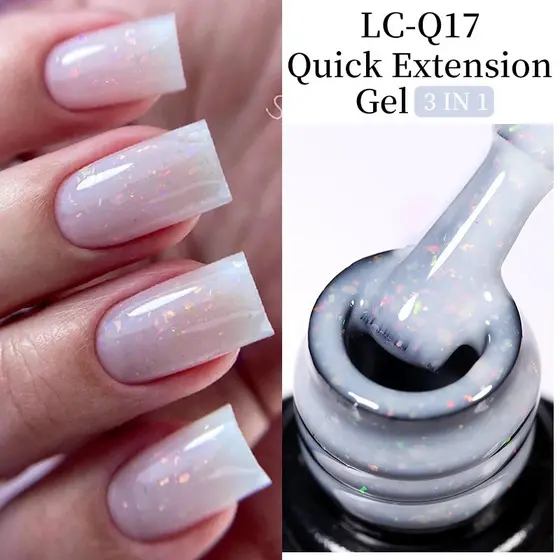LILYCUTE 7ml 3 Em 1 Gel De Extensão Rápida Verniz De Unhas De Efeito Nu Rosa Construção Arte Das Base De Borracha