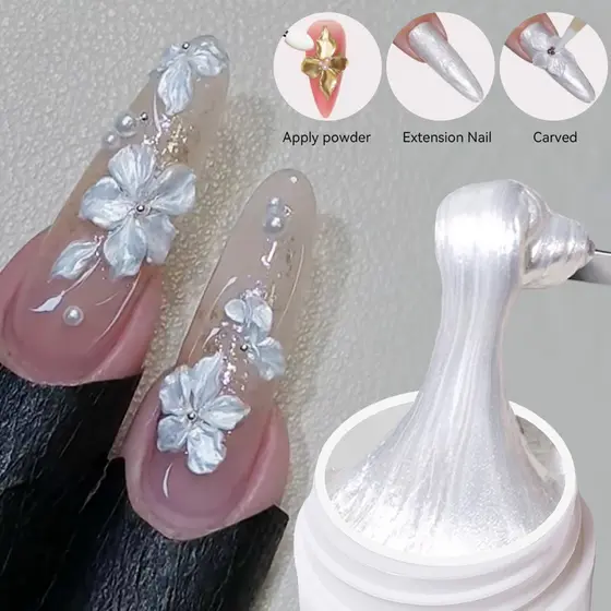 LILYCUTE 8ml Pérola Branca Antiaderente Gel Para Unhas 5D Escultura Extensão De Construção Soak Off LED UV