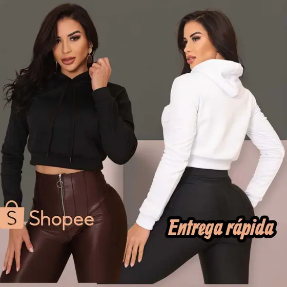 Moletom Cropped Feminino com Capuz –  Cores Elegantes | Promoção Imperdível!