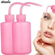 Ahania Garrafa Frasco De Lavagem Para Extensões De Cílios Bico Curvo 150ML 250 ML Cor Branco Rosa Aleatório