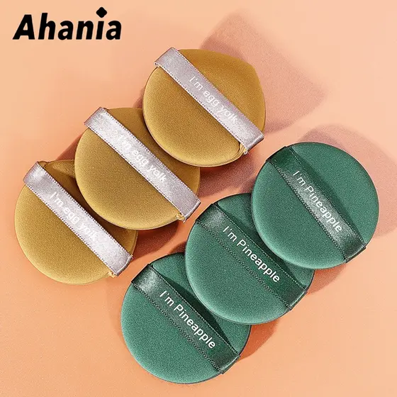 Ahania Kit 6 Esponjas De Almofadadas De Ar Para Base Pó de Maquiagem Formato Redondo E Gota Puffs Lavável Reutilizável Macio Pelúcia