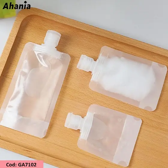 4/6 Saquinhos de Dispenser Recipiente Para Viagem 50ml+100ml, Dispensor de Saco Para Loção, Sabonete Liquido, Agua Demarquilante ,Vazio Reutilizável E Portátil