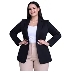 Blazer Feminino Social Alfaiataria Acinturado Sobretudo Longo Gola Dupla