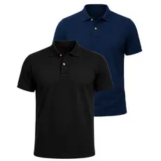 Kit Camisas Polo Masculina Colarinho ingl锚s Tecido Piquet Modelo Casual Masculino