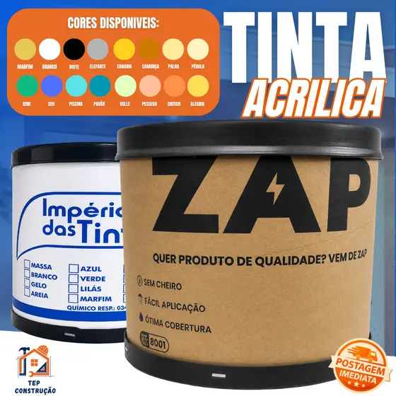 Tinta Imperio Branco Cores 16L Economia Fosca Interna Fosca Império