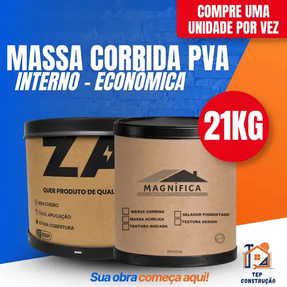 Massa Corrida PVA Premium Império 21kg parede Interna Revestimento