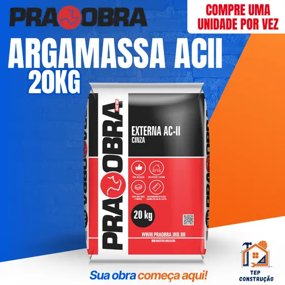 Argamassa ACII Premium Cinza 20kg Externo PraObra