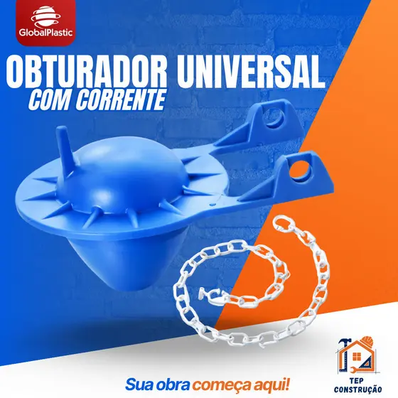 Obturador Universal para Caixa Acoplada Com Corrente Qualidade Valeplast Profissional Banheiros