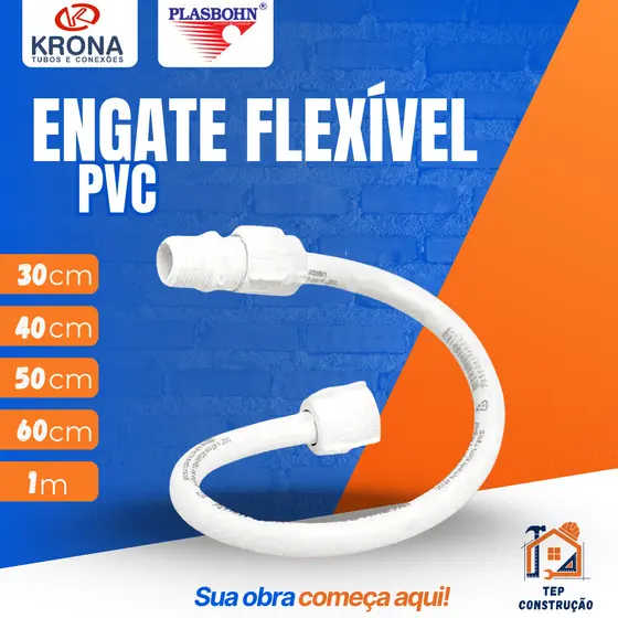 Engate de Plástico Flexível Rabicho 30cm | 40cm | 50cm | 60cm | 1m | Plasbohn Krona