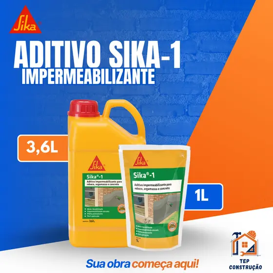 Sika 1 Aditivo Impermeabilizante Para Argamassa e Concreto 1L | 3,6L