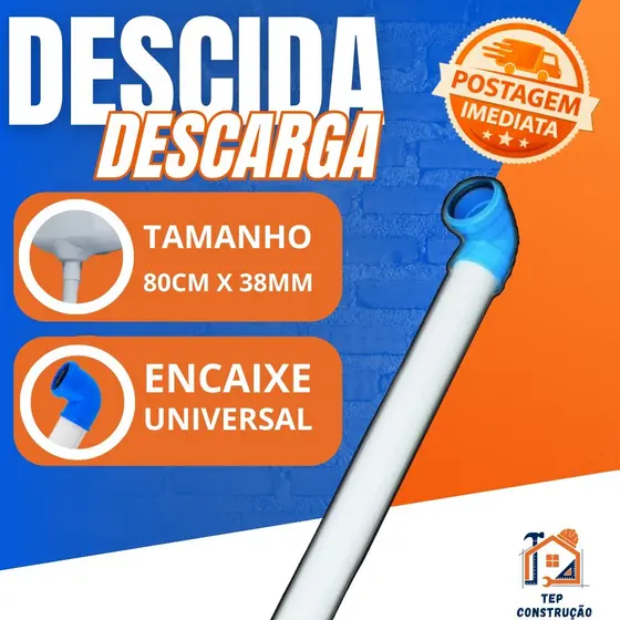 Tubo De Descida P/ Válvula De Descarga + Joelho Azul - Plastubos