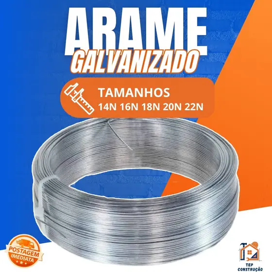 Arame Galvanizado N14, N16, N18, N20 e N22 Para Artesanato Rolo 10 Metros