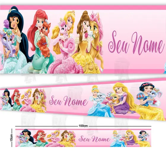 Faixa Infantil de Parede Adesiva Papel de Parede Princesa Disney Decoração de quarto Criança