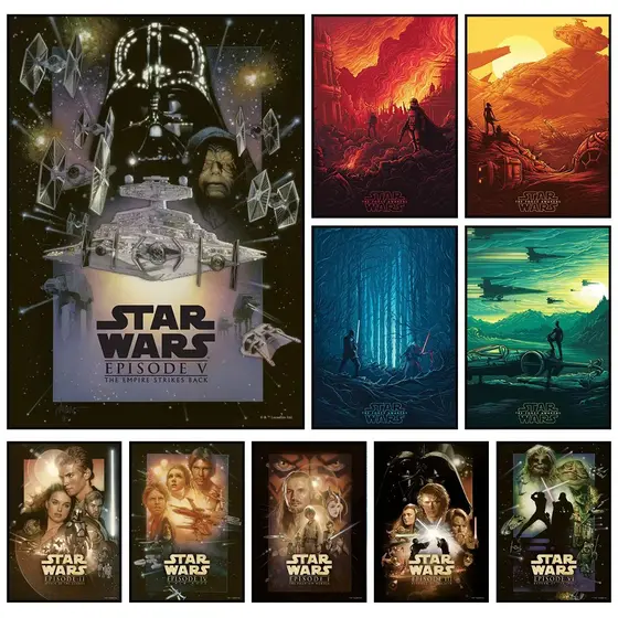 Quadro Star Wars Poster Decorativo Filme Geek Retrô Moderno