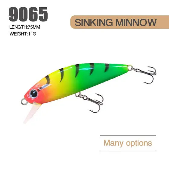 Isca Artificial afundando Minnow 7.5cm 11g iscas artificiais para tucunaré traira isca de pesca meia agua pescaria fishing