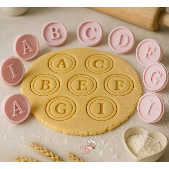 Carimbos Letras Alfabeto - 26 letras Para Biscuit Confeitaria