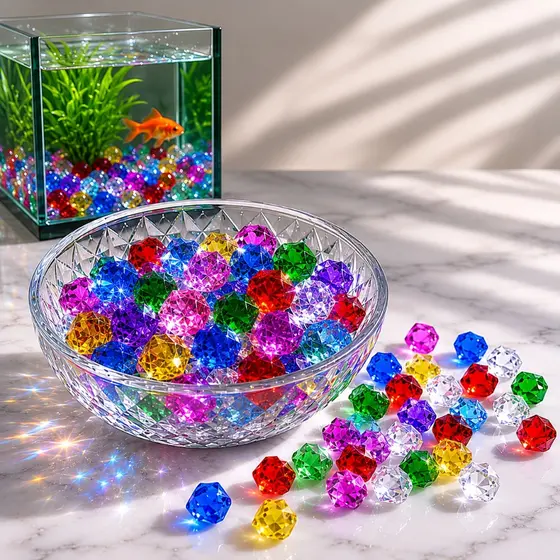 Pedra Cristal Acrílico Para Decoração Arranjos Aquários Cores