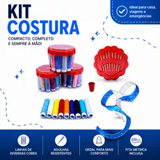 H-706 - Kit de Costura com Linhas, Agulhas e Fita Métrica