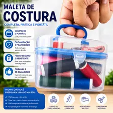 H-705 - 1 Mini Maleta de Costura Portátil com 30 Peças - Com Linhas, Agulhas e Fita Métrica