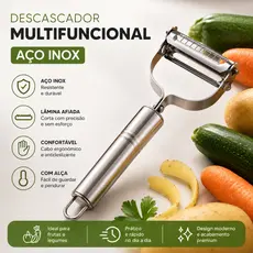 Descascador de Legumes 2 em 1 de Aço Inox para Cozinha Prática