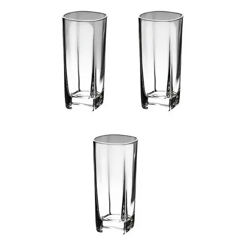Conjunto 3 Copos De Vidro Kit Square Quadrado + Jarrra Vidro