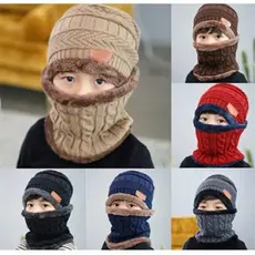 Kit De Touca Infantil Forrada Lã + Cachecol Veludo Inverno 3 ao 14 Anos