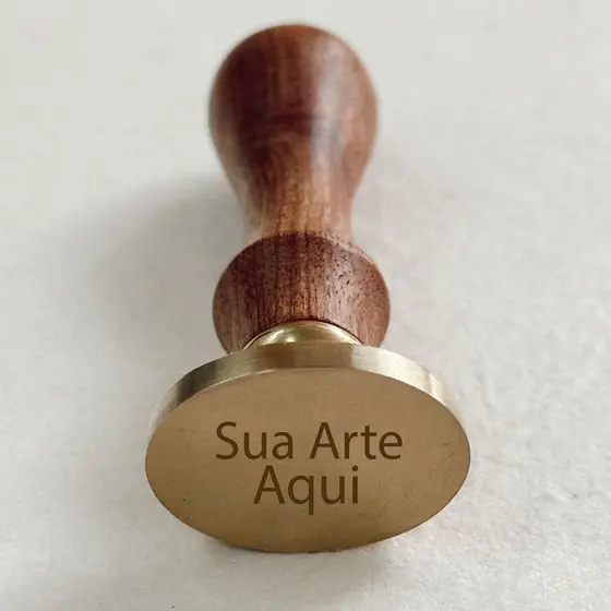 Sinete Personalizado Oval P/ Lacre De Cera Ou Chocolate