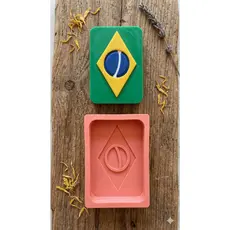 Forma de silicone Bandeira do Brasil para velas e sabão artesanal
