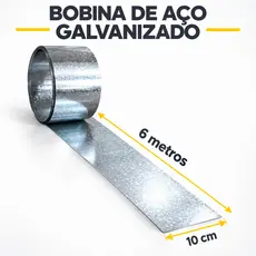 bobina de aço galvanizado 10cm x 6 metros fechamento portão calha calheiro