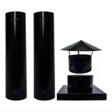 Chaminé Com 2 Metros x 20cm + Chapéu + Adaptador Para Churrasqueira Pré Moldada