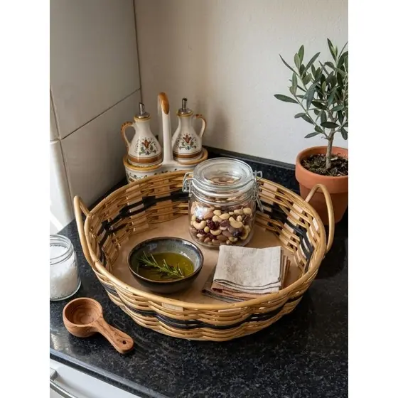 Fruteira Cesta Bandeja  de mesa perfeita para pães e frutas.