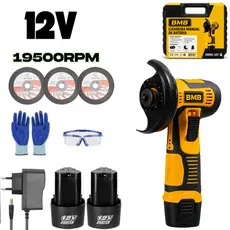 Esmerilhadeira Lixadeira Elétrica Recarregável Sem Fio Bivolt 110v/220v 2 Baterias 12V e Com Maleta