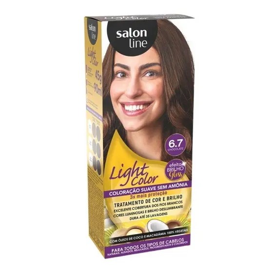 COLORAÇÃO SUAVE SALON LINE LIGHT COLOR 6.7 CHOCOLATE