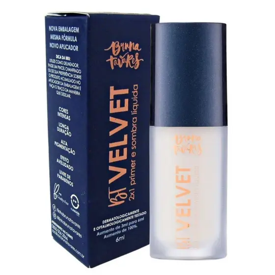 PRIMER E SOMBRA LÍQUIDA BRUNA TAVARES BT VELVET OFF WHITE 2X1 6ML