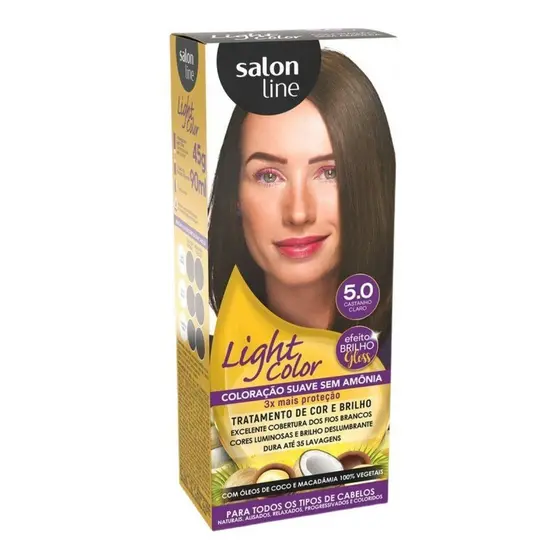 COLORAÇÃO SUAVE SALON LINE LIGHT COLOR 5.0 CASTANHO CLARO