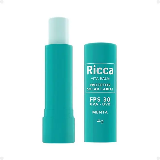 Protetor Solar Labial Ricca Vita Balm Menta Fps 30 Cód:3804