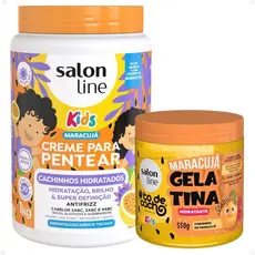 Kit Salon Line Kids 1 Creme para Pentear e 1 Gelatina Hidratante Maracujá