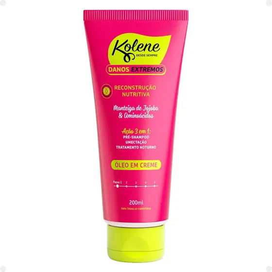 Óleo em Creme Kolene Danos Extremos Reconstrução Nutritiva 200ml